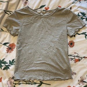 Express Silver Sparkly Short Sleeve Top